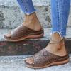 Large Size Women's Shoes Summer New Flowers Fish Mouth Sandals Hollow Slope Heel Cool Slippers Women