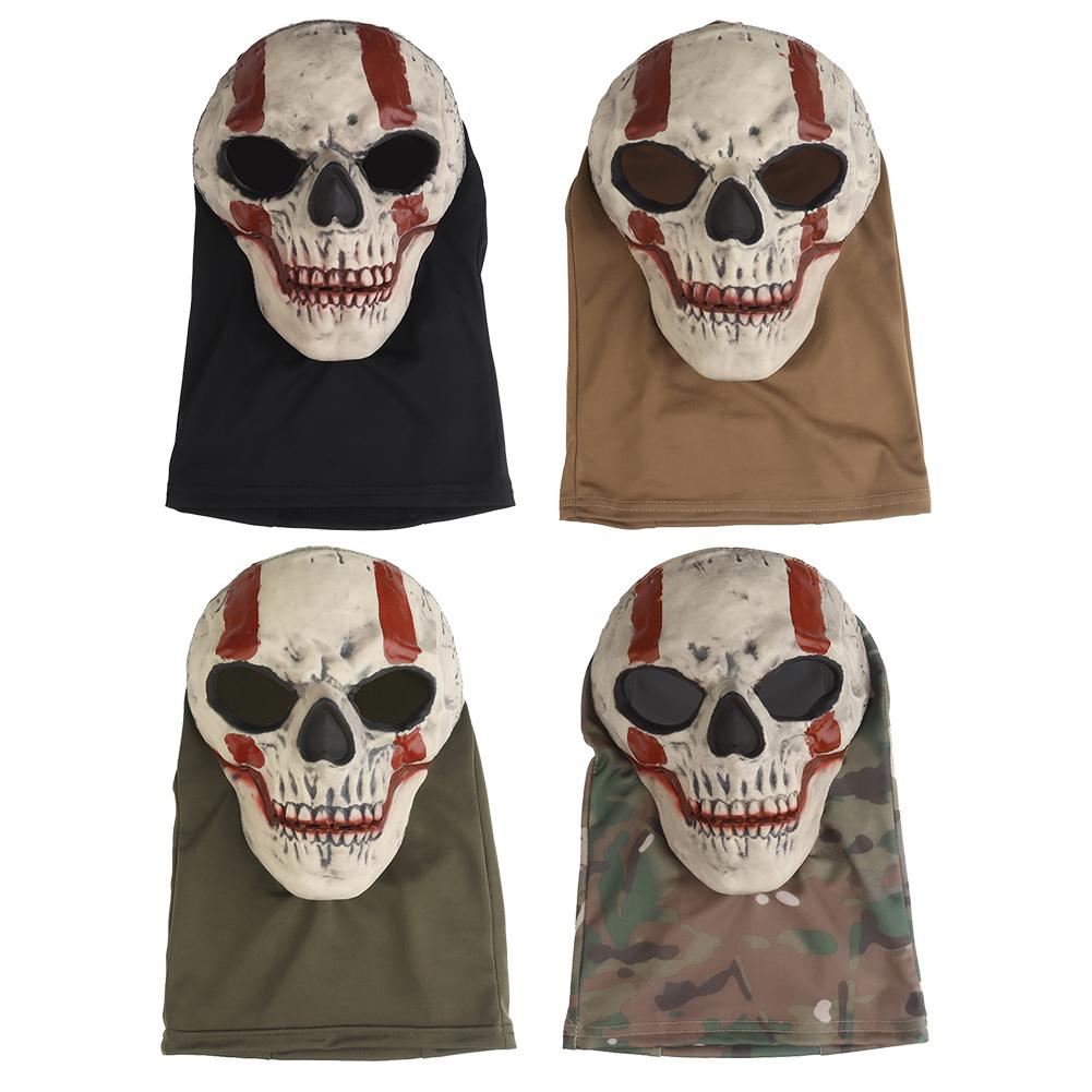 Paintball Full Mask Headgear Breathable Skull Head Soft Helmet Mask Creepy Full Face Headgear Halloween Cosplay Props
