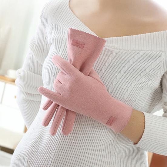 1 Pair Winter Women Full Finger Gloves Touch Screen Warm