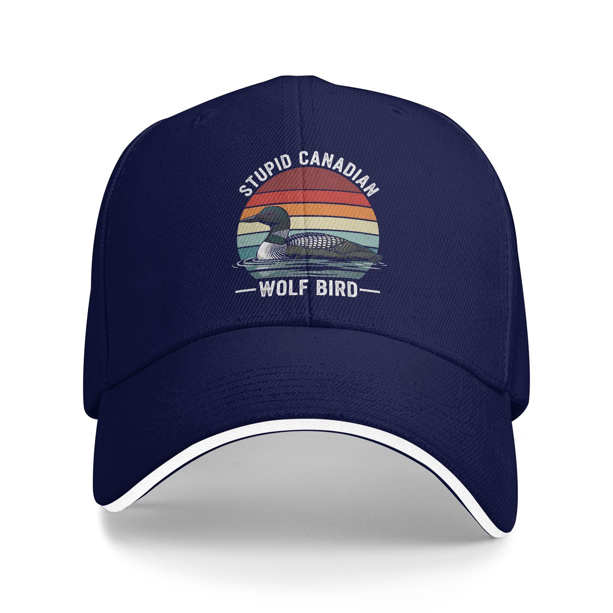 

Summer Casual Baseball Cap Heated Rivalry Stupid Canadian Wolf Bird Running Hippie Hip Hop Hats Couple Streetwear Snapback Cap As Picture
