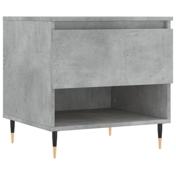 Table basse - VIDAXL - 50x46x50 cm - Bois d'ingénierie - Gris béton - Design contemporain