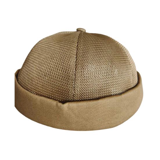 Brimless Melon Skin Hat, Elastic Edges 360 Degree Ventilation Summer Hat, Lightweight Breathable Mesh Cap for Men Women