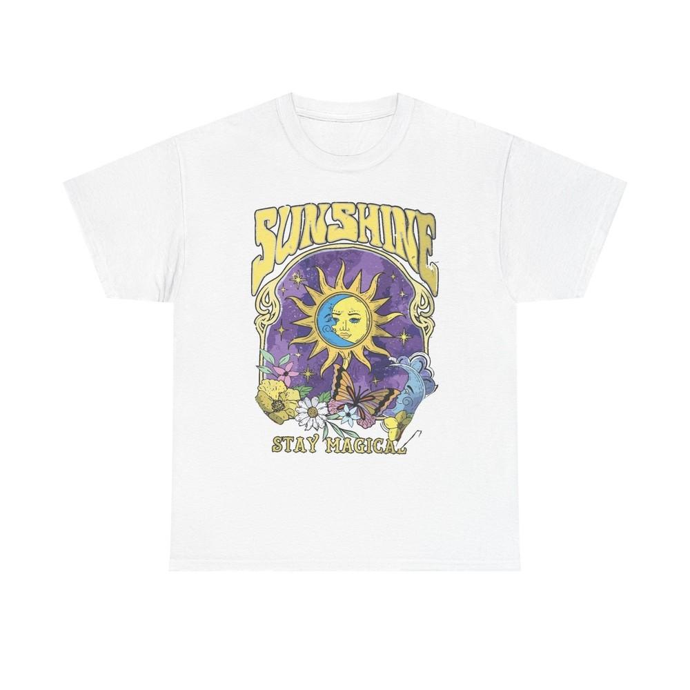 Sunshine Stay Magical Graphic T Shirt Vintage Retro Apparel Heavy Cotton Tee Unisex T-Shirt M