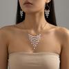 Retro Imitation Pearl Tassel Necklace and Earring Set - European & American Bestseller