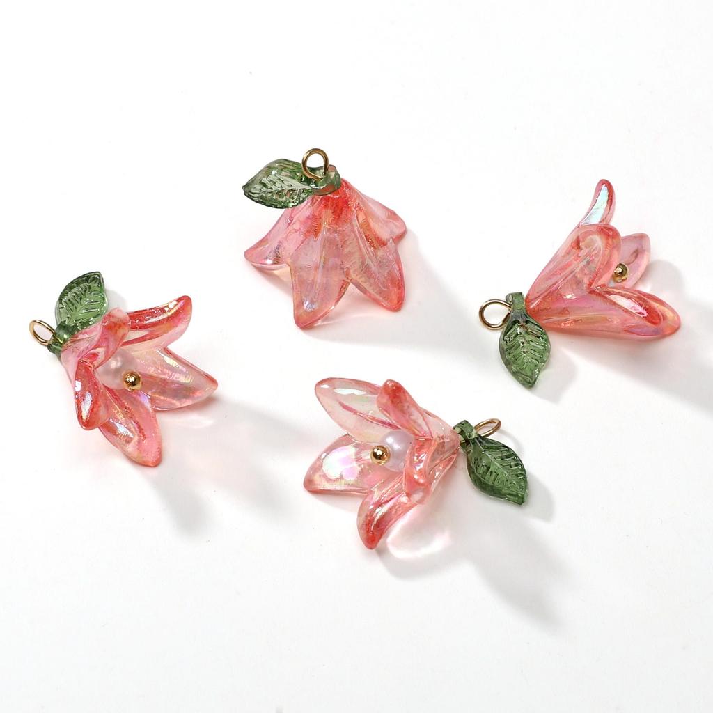 2/10 Piezas Colgante de Lirio Perla Cuentas Acrílicas Para DIY Collar Pulsera Pendientes Fabricación de Joyas Accesorios para Manualidades