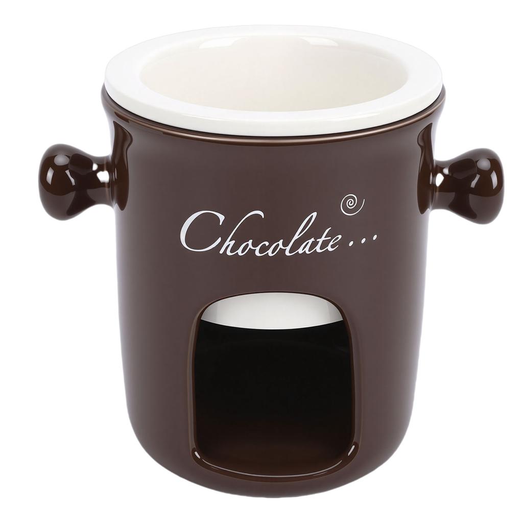 Chocolate Melting Cup Multifunctional Stylish Ceramic Fondue Mug with Fork for Ice Cream Cheese