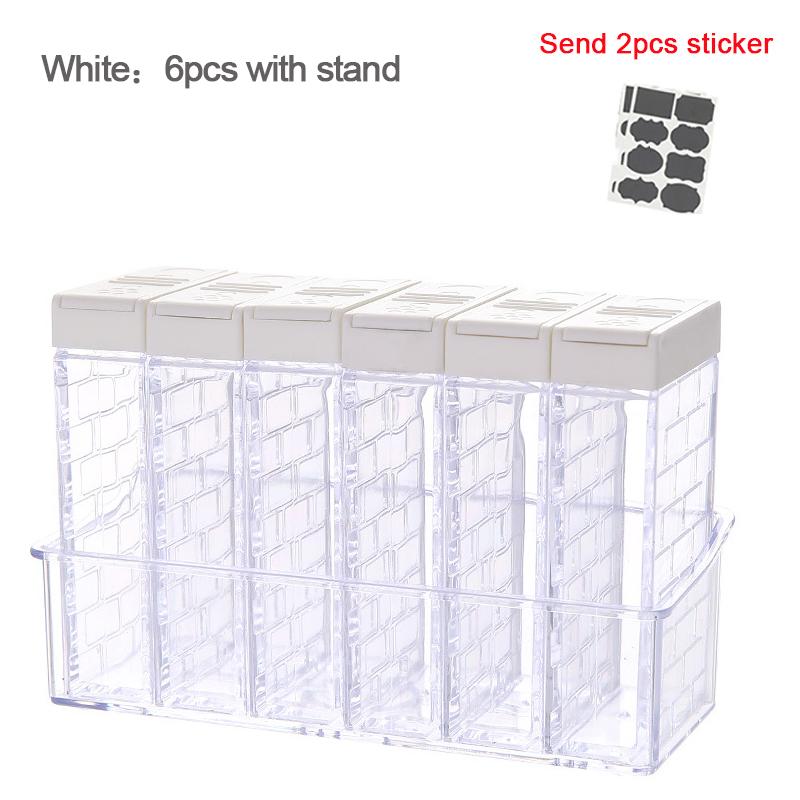 Creative Transparent Bidirectional Open Lid Seasoning Box Kitchen Supplies Salt Jar Seasoning Sealed Jar Multi Purpose Storage