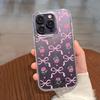 Rose bow is suitable for Apple 13 14 mobile phone case 16promax large hole glitter case XS transparent 11 cute.