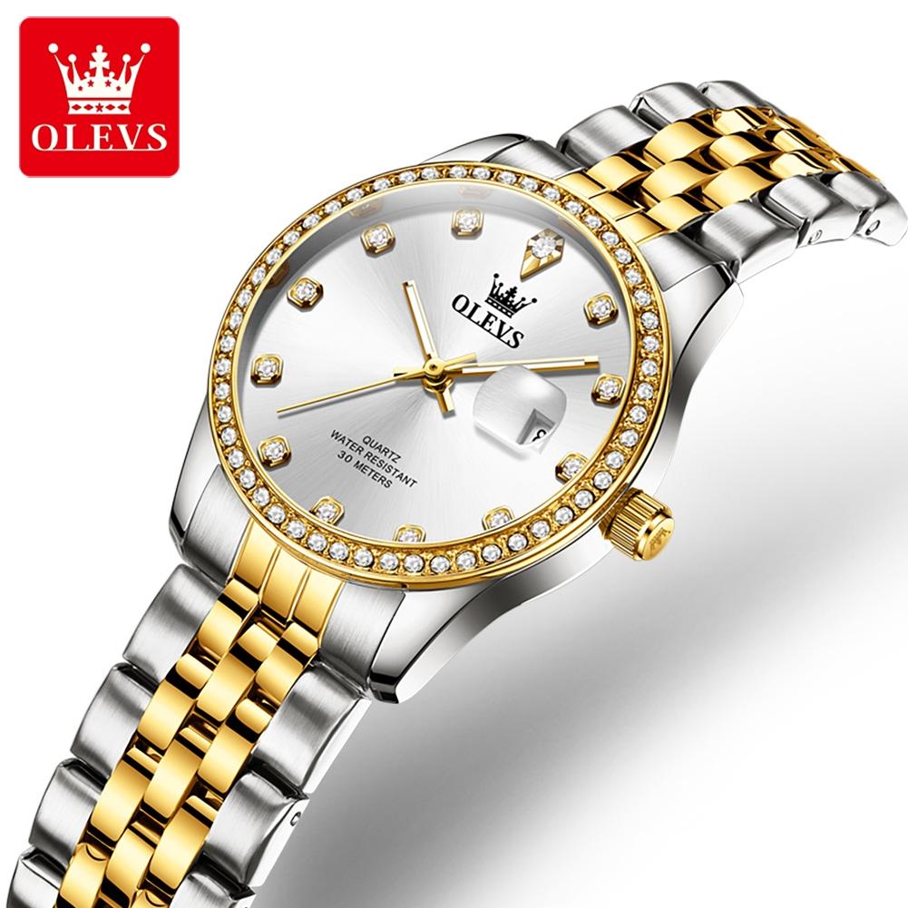 OLEVS Watches Woman Original Elegant Quartz Wristwatch Waterproof Luminous Date Ladies Watch Gifts Box Reloj 3629