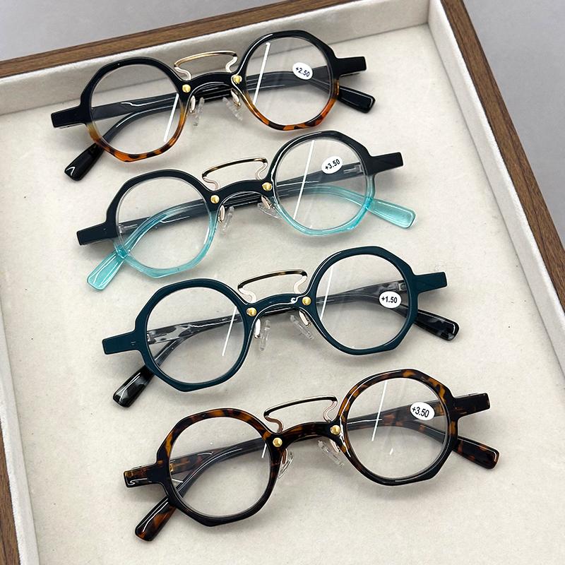 Retro Round Frame Reading Glasses Personalized Small Frame Presbyopia Eyewear for Men and Women Anti Blue Light Eyeglasses