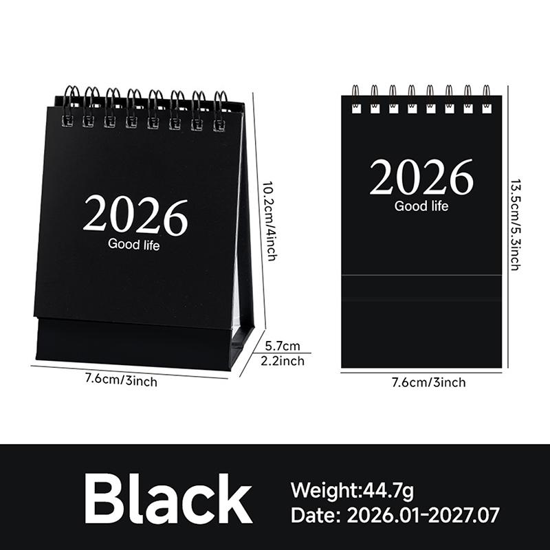 2026 Simple Calendar Small Desk Calendar Creative Coil Calendar Planner Desktop Decoration Office Stationery