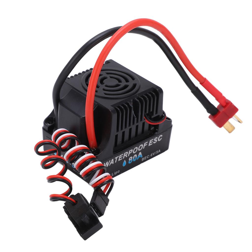 RC Car Brushless ESC 80A T Plug Waterproof 6V 5A SBEC Multiple Protection 1 8 RC Car Brushless ESC for 1 8 RC
