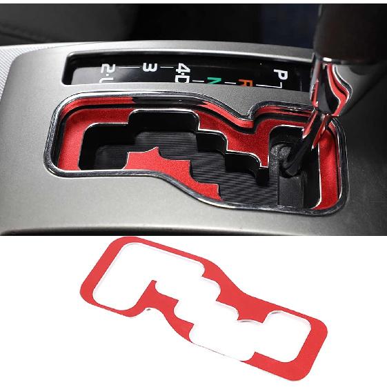 Car Accessories Fit for Toyota Tacoma 2011-2014 Aluminum Alloy Car Red Control Gear Track Panel Cover Trims Stickers (Red) Aluminum Alloy 1 PC красный