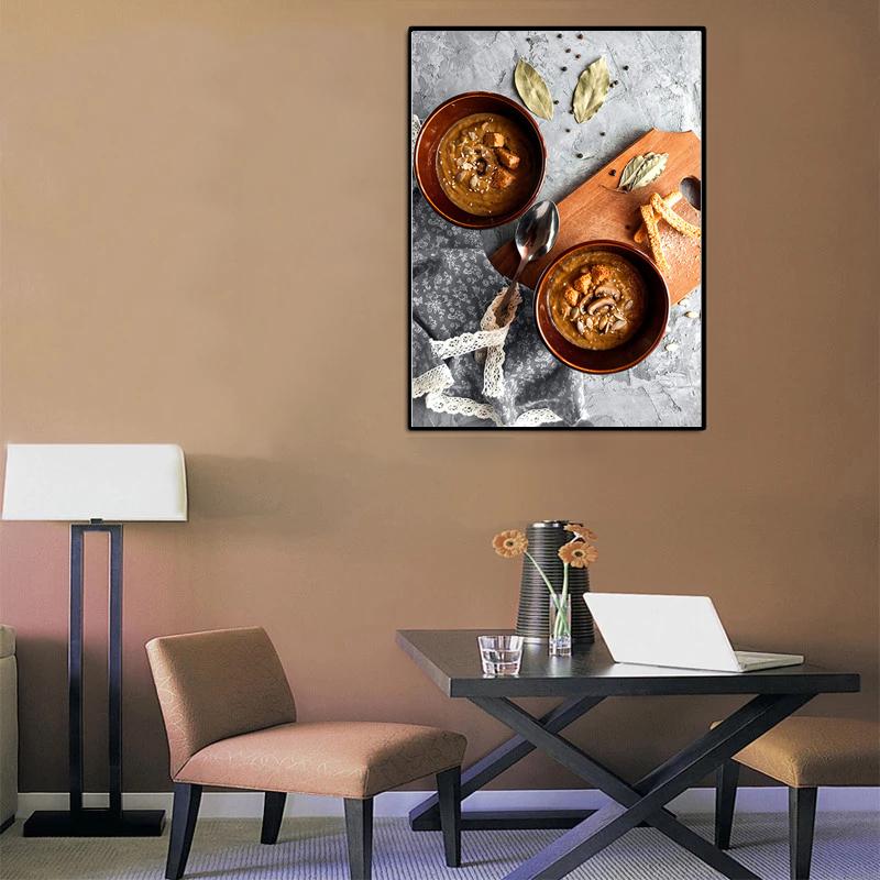 Snídaně Čokoládový prsten Dort Káva Chléb Severské Plakáty Reprodukce Nástěnné Umění Obrazy Obrazy Obrazy Dezert Obchod Domácí dekorace