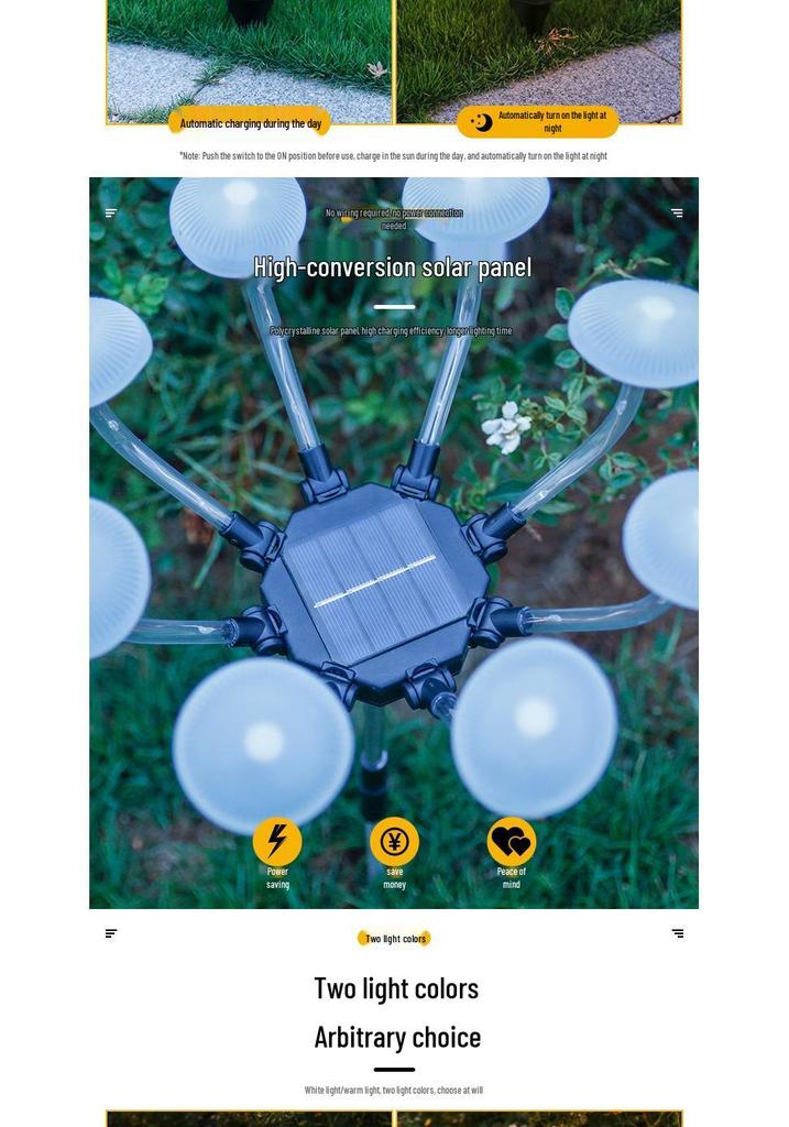 Outdoor Solar Mushroom Lamp for Garden, Balcony, or Lawn Decoration