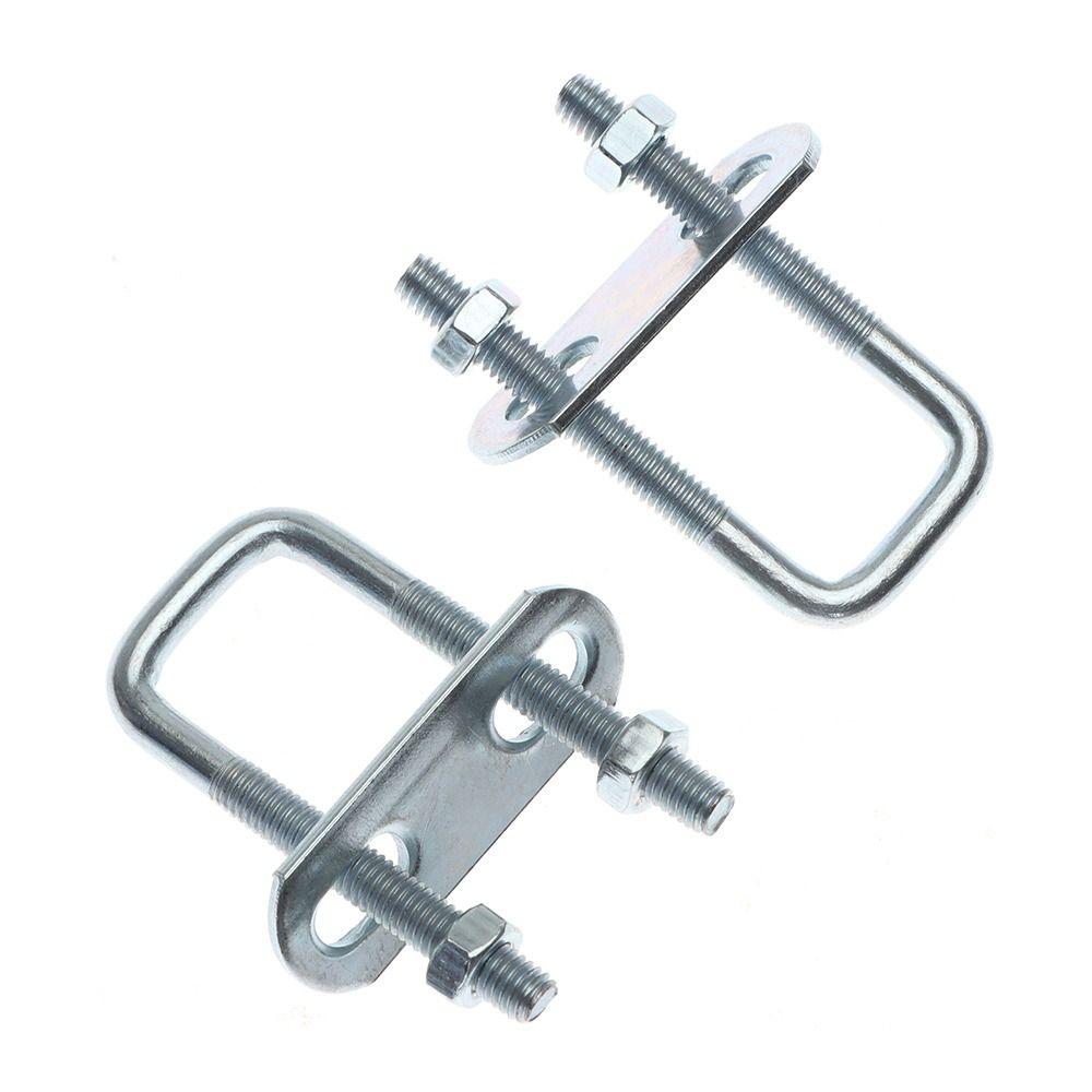 2Sets With Baffle Square Clamp Right Angle U-bolt Squa Bolt Durable Pipe U-clamp