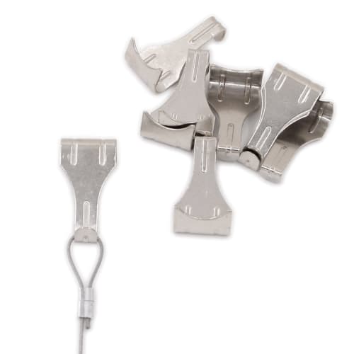 INIBUD Picture Rail Wire Hooks, Set of 10, Stainless Steel Coated, Adjustable, for Display (1m)