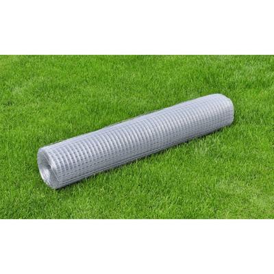 Vidaxl Mesh Fence, Galvanized Steel, 25X1 M, Silver