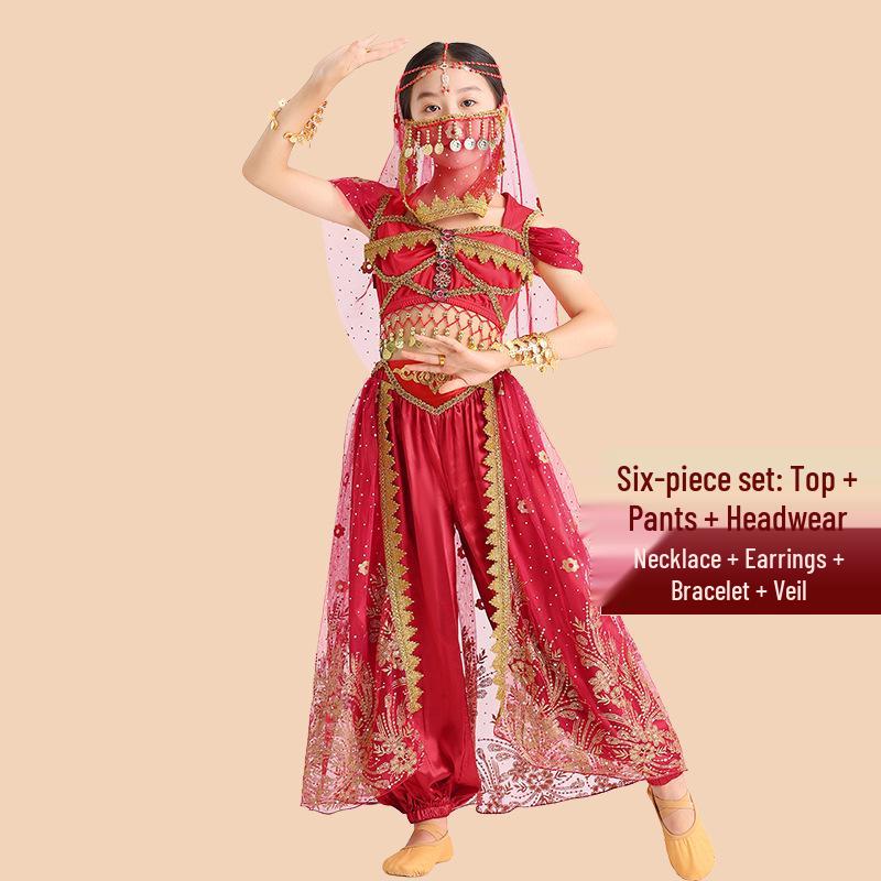 Costume Etnico da Ballo di Halloween per Donne e Bambini - Gonna Pantalone Gelsomino dello Xinjiang