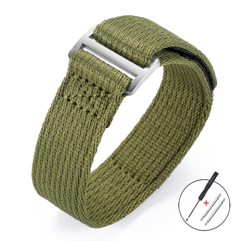Hook Loop 22mm 20mm Nylon Watch Strap for Seiko for Tudor Breathable Fabric Canvas Wristband for Military Sports Men's Bracelets