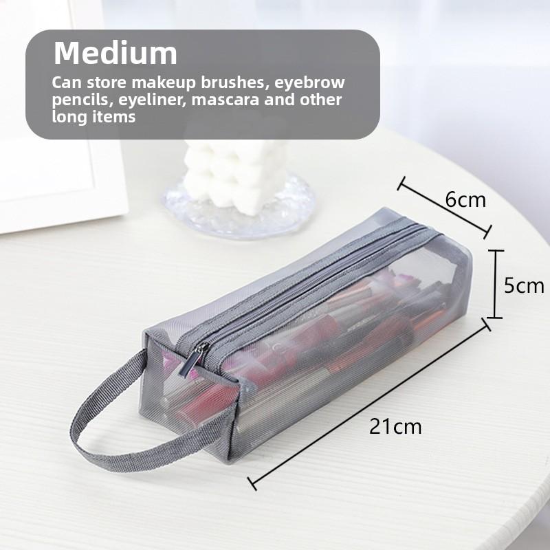 Korean Storage Bag Zipper Makeup Women Cosmetic Skin Care Storage Large Capacity Toiletry Mesh Travel Wash Bag clothes organizer