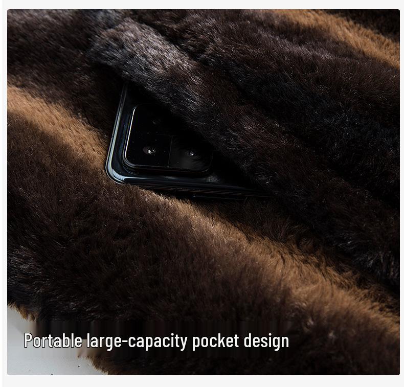 Men's European-Size Cotton-Padded Mink Velvet Winter Coat—Warm, Thick, Imitation Fur Jacket