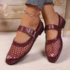 Fashion Women Sandals Mesh Breathable Fashion Versatile Sandals Women New Flat Soft Soled Mary Jane Shoes for Women