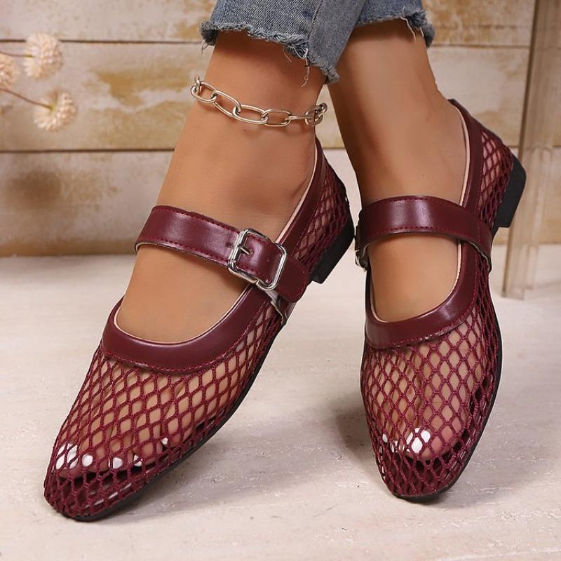 Fashion Women Sandals Mesh Breathable Fashion Versatile Sandals Women New Flat Soft Soled Mary Jane Shoes for Women