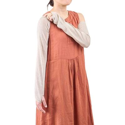 Open Finger Linen Silk Arm Loose Fitting Summer Knit Long Natural Natural UV UV Sun Arm Made In Open Air Cold Protection [Kurashikinu] & Covers,