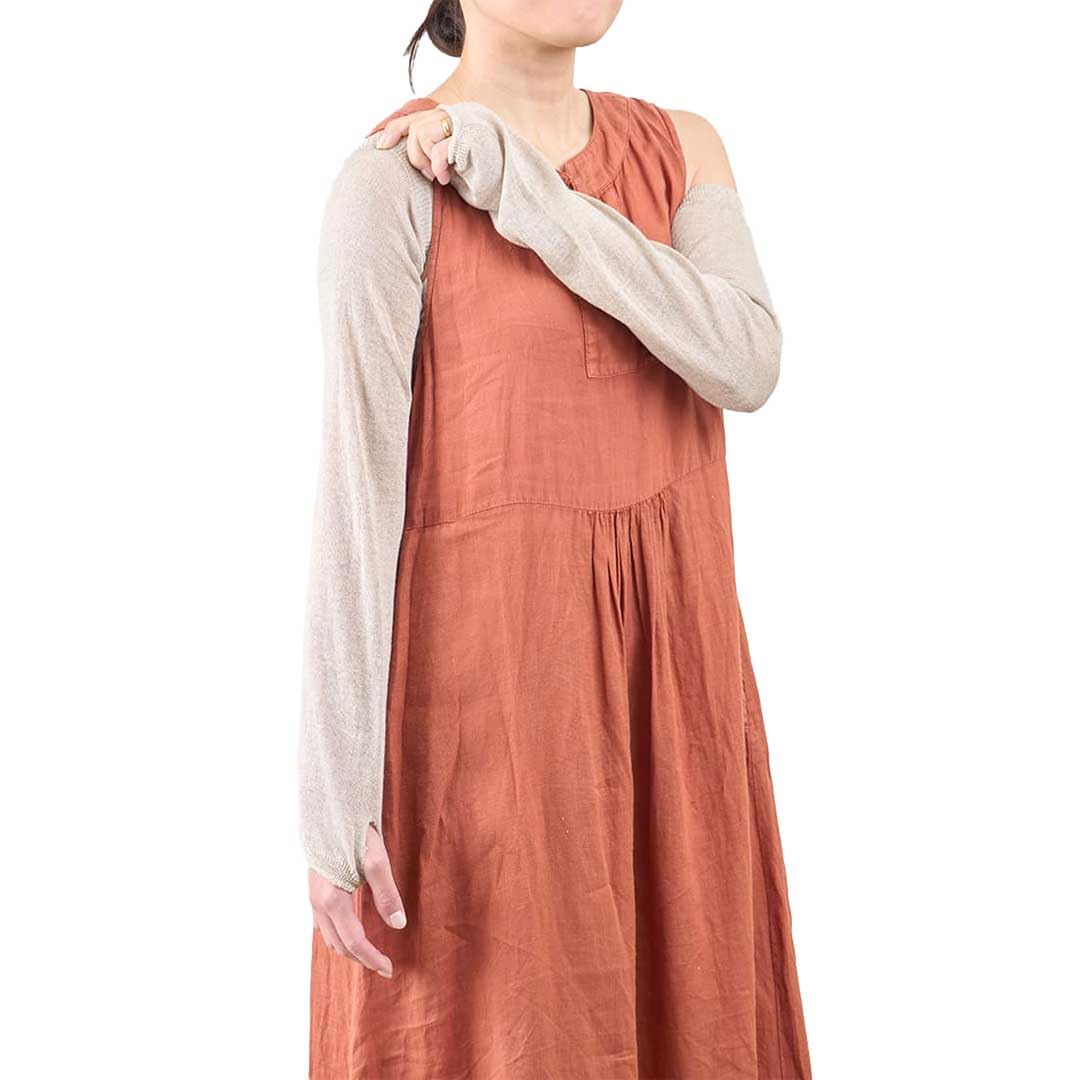 

Лён шёлк открытые пальцы рука свободного кроя летний трикотаж длинный натуральный натуральный УФ УФ солнце рука сделано на открытом воздухе защита от холода [Курасикину] и накидки,