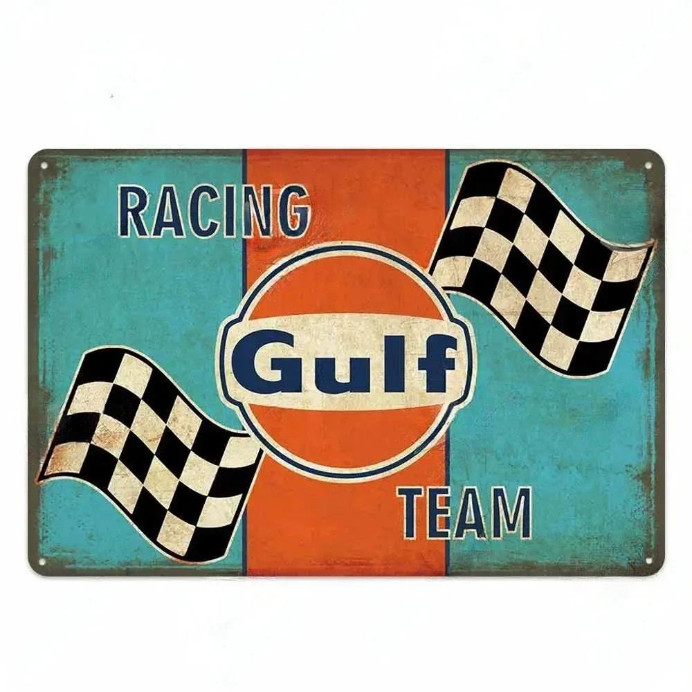 Vintage Racing Team Tin Sign Metal Signs Decorative Plaque For Garage Club Pub Bar Man Cave Farmhouse Decor Wall Decoration