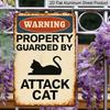 2D Flach, 1 Stück Vorsicht vor der schwarzen Katze Aluminium Kunstschild, Perfekt für Eine Lustige Wanddekoration für Außenbereiche, Wohnzimmer, Schlafzimmer, Badezimmer, Zuhause