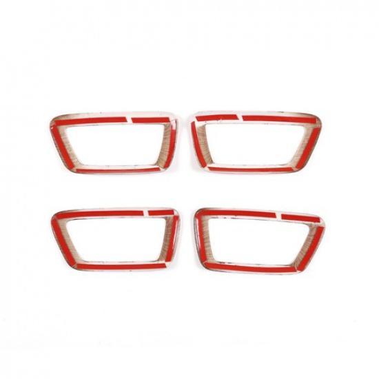 4pcs Wood Grain ABS Interior Door Handle Bowl Cover Trim For Toyota Tacoma 16-20