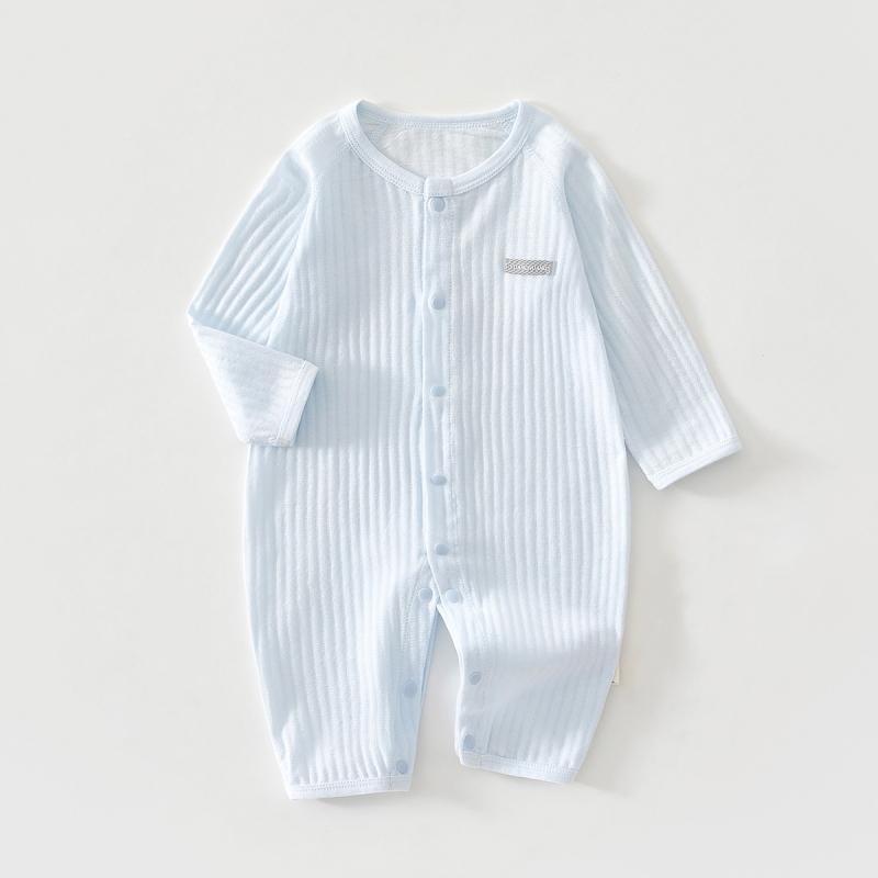 Lawadka Lente en Herfst 0-12 Maanden Baby Rompers Superieure Kwaliteit Pasgeboren Meisjes Jongens 100% Katoen Kleding met Lange Mouw Babykleding 90 blauw