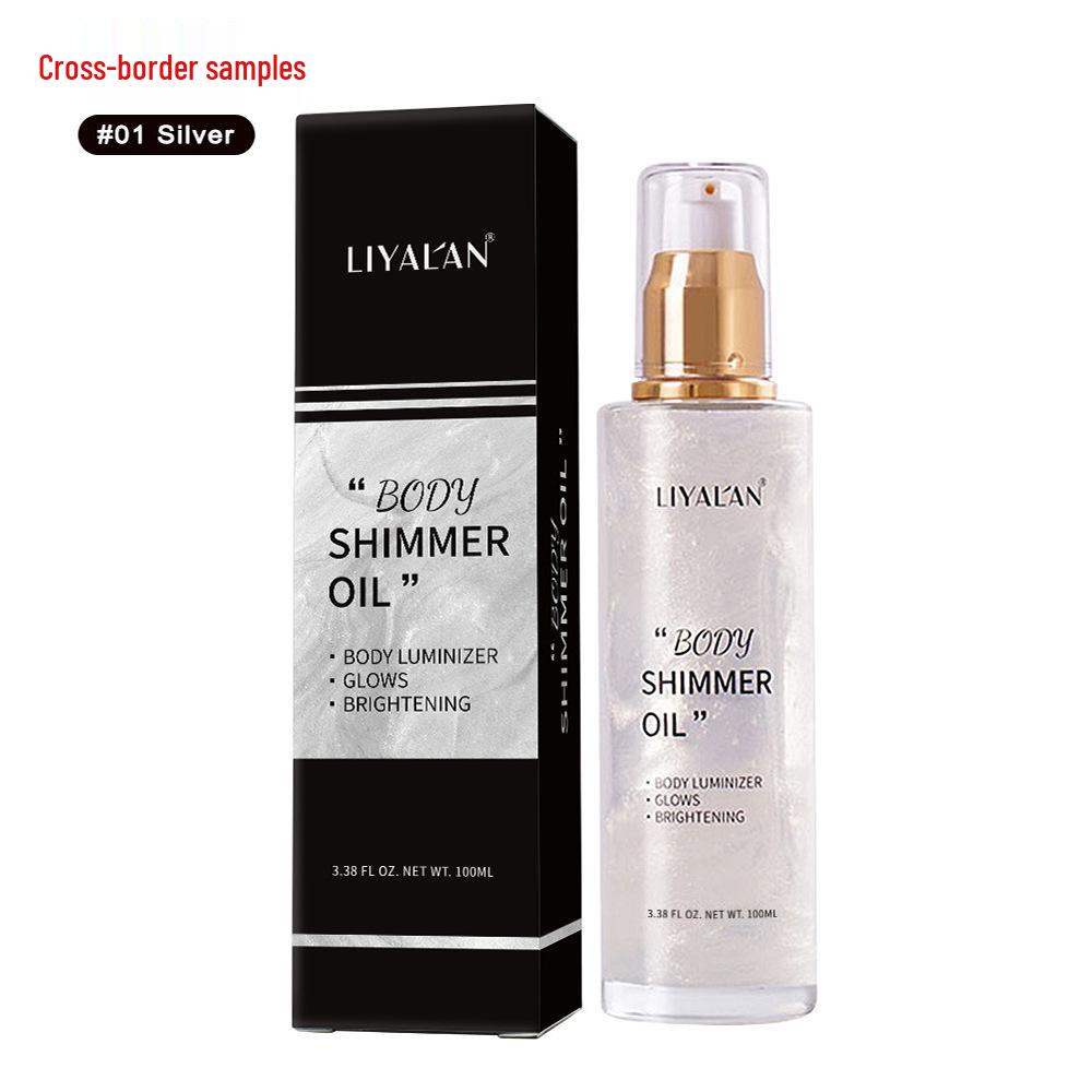 

Body and Face Shimmer Oil: Contouring Liquid Highlighter 100ml срібний