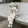 Yousheng Retro Winged Angel Statue, Resin Praying Angel Figurine, Elegant Sitting Angel Sculpture for Outdoor Indoor Garden