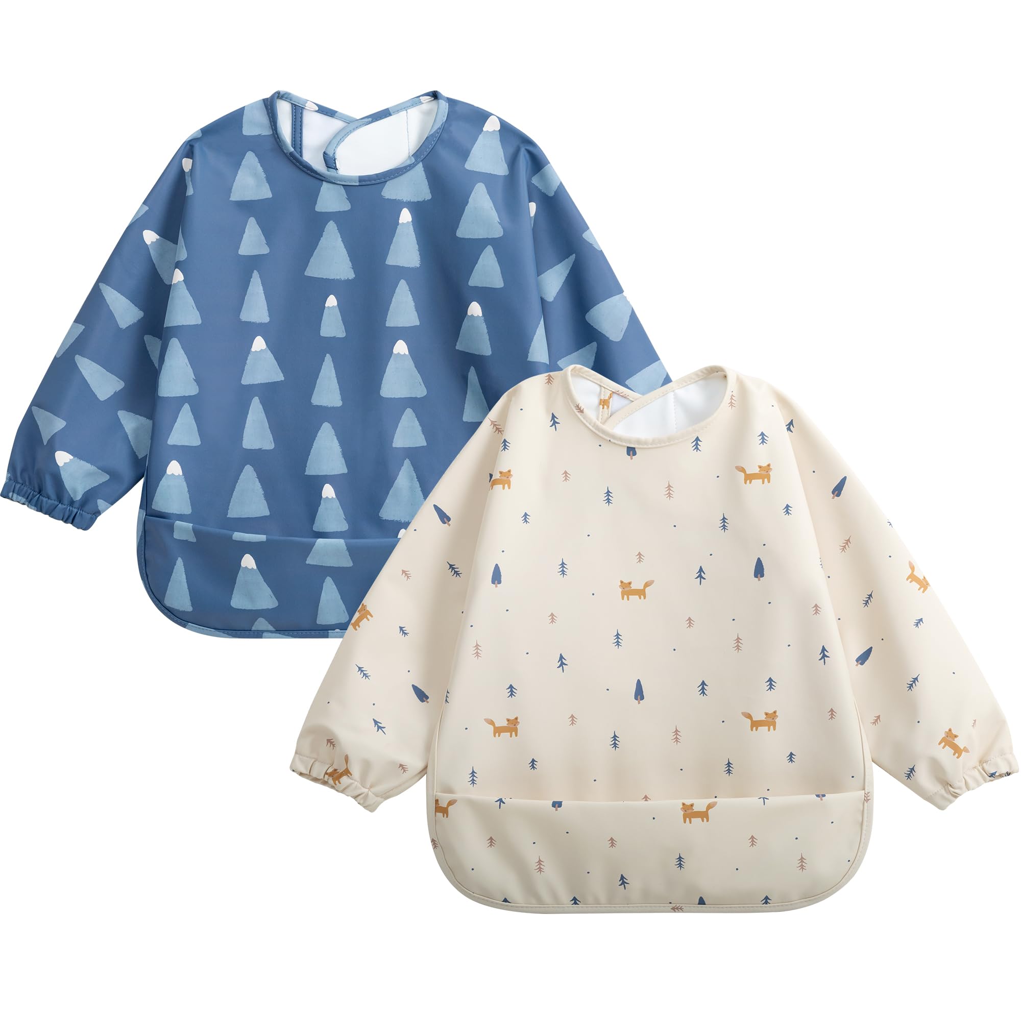 

Детская еда на месяцы горы [Маленький димсам] Фартук, рукав, водонепроницаемый, ребенок, ясли, детский сад, 6-36 (Набор 2) (Снежный и Лис)