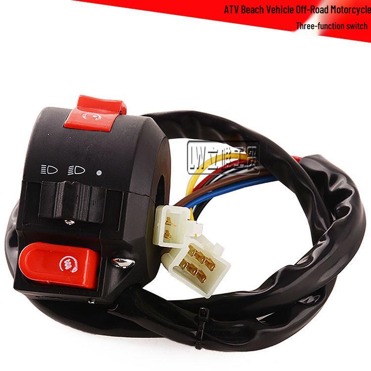 

50-110cc Off-Road ATV/Motorcycle Beach Buggy Three-Function Start/Stop/Turn Switch with Two Plugs