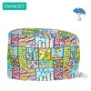 Women's Long Hair Medical Scrub Cap Dental Anesthesia Skeleton OBGYN Print Surgical Hat Adjustable Euro Style for Nurse Doctor