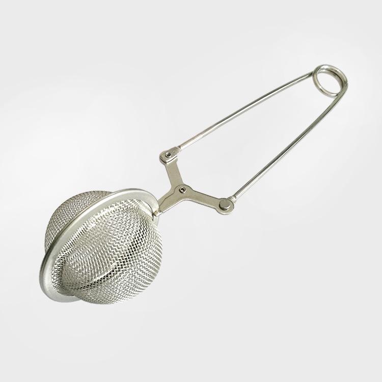 Teesieb mit Kettengriff aus Edelstahl, Teeseparator, Teekugelklemme, Teekugelgriff, Marinaden-Würzkugel, Tee-Ei
