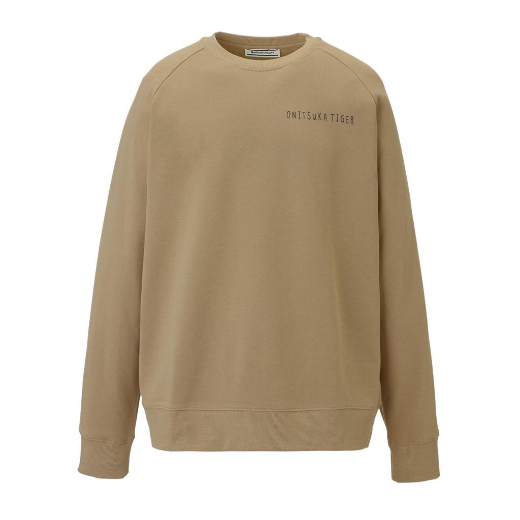 Onitsuka Tiger Logo Animal Pattern Embroidered Casual Crew Neck Pullover Sweatshirt Unisex sweatshirt Dark-Khaki 2183B182-250