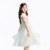 Annil Girls' Floral Short-Sleeved Princess A-Line Dress