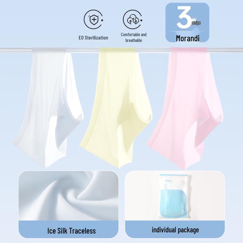 BADIGAO Women's Disposable Ice Silk Seamless Travel Underwear