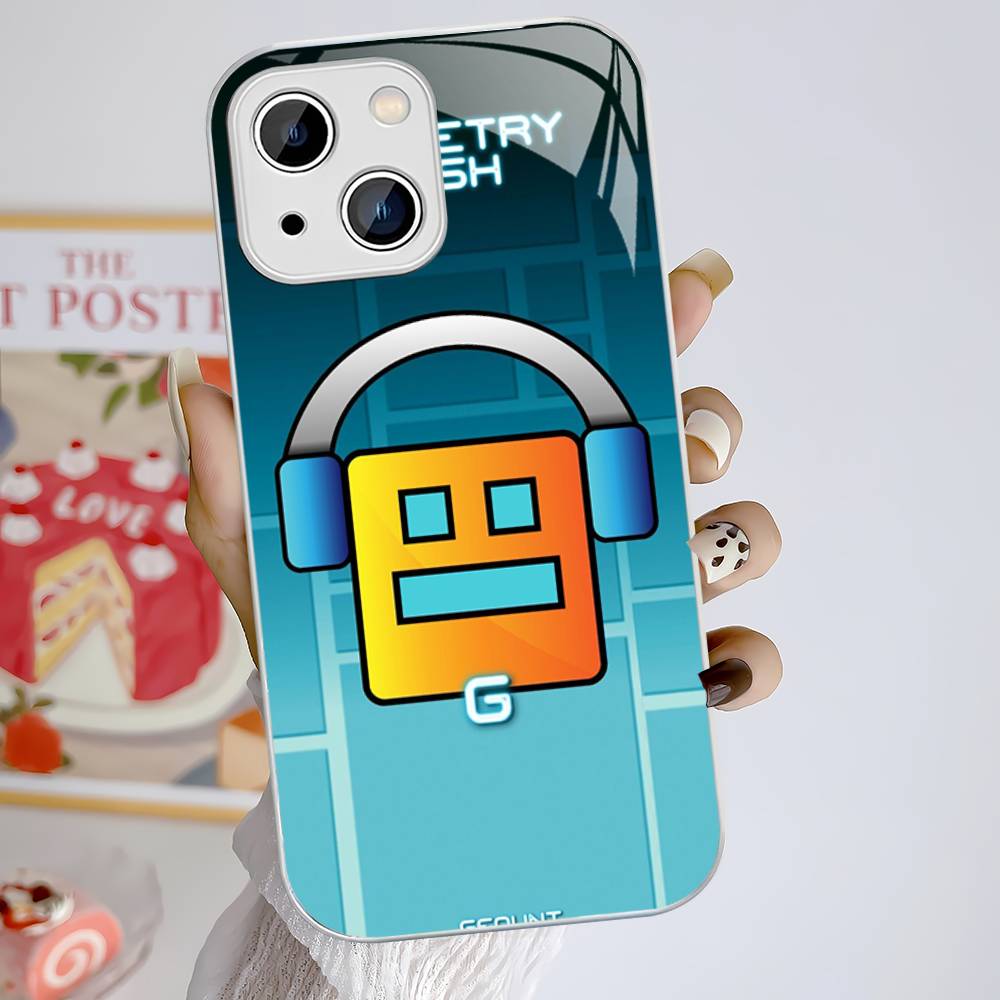 Game Geometry Dash For IPhone 14 13 12 Mini 11 Pro XS Max X XR 14 Plus Tempered Glass Cover