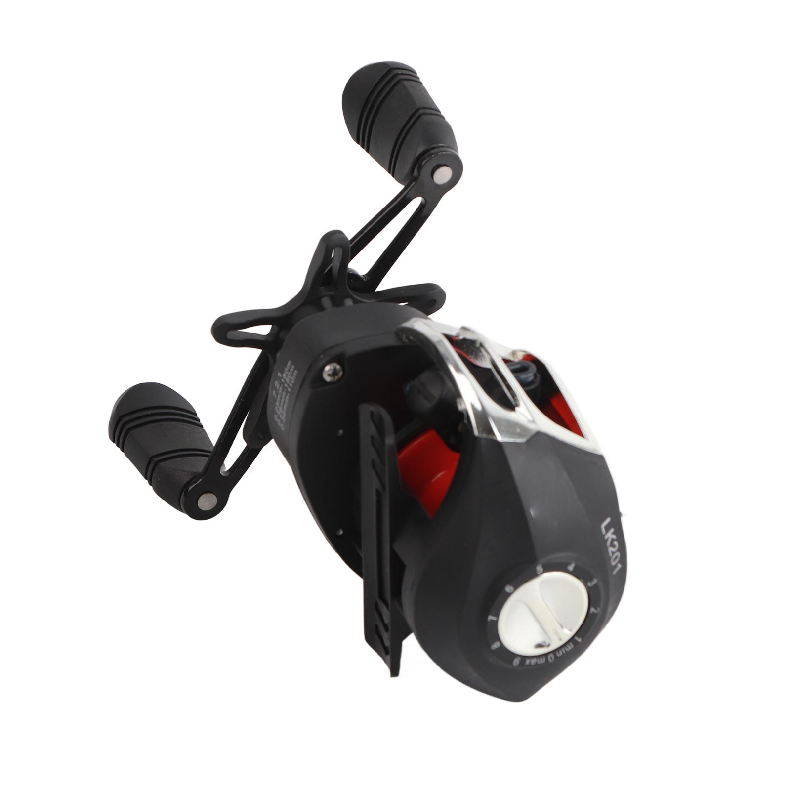 

8КГ Мультиплікаторна котушка Підшипники з подвійними ущільненнями Рибальська котушка з магнітною гальмівною системою Чорно-червона LK201 Пластикова шпуля зі спідницею