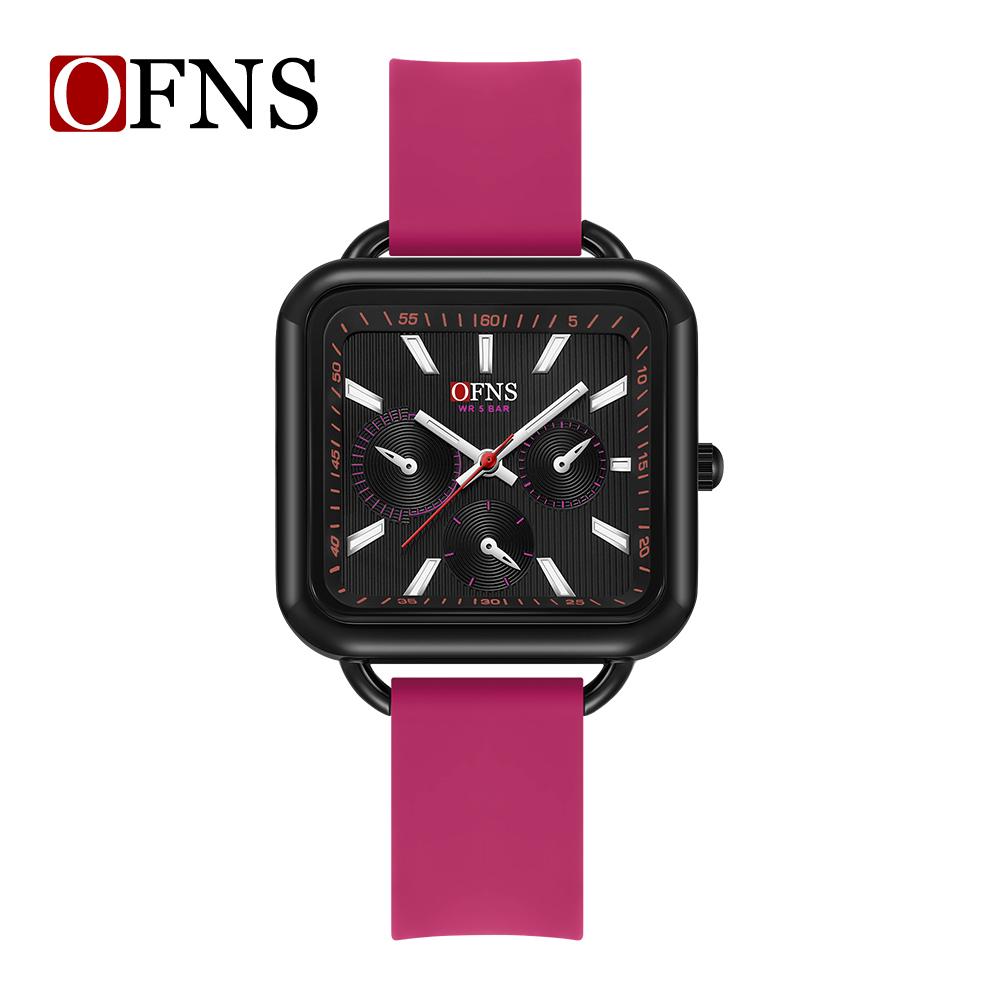 OFNS New 7503 Student Quartz Watch Fashionable and Simple Night Light Waterproof Women's Watch Square Dial Youth Watch