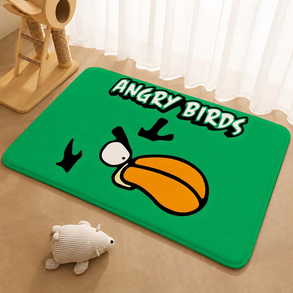 A-Angry Birds Game Floor Mat Floor Mat Soft Flannel Non-Slip Door  Rug for Living Room