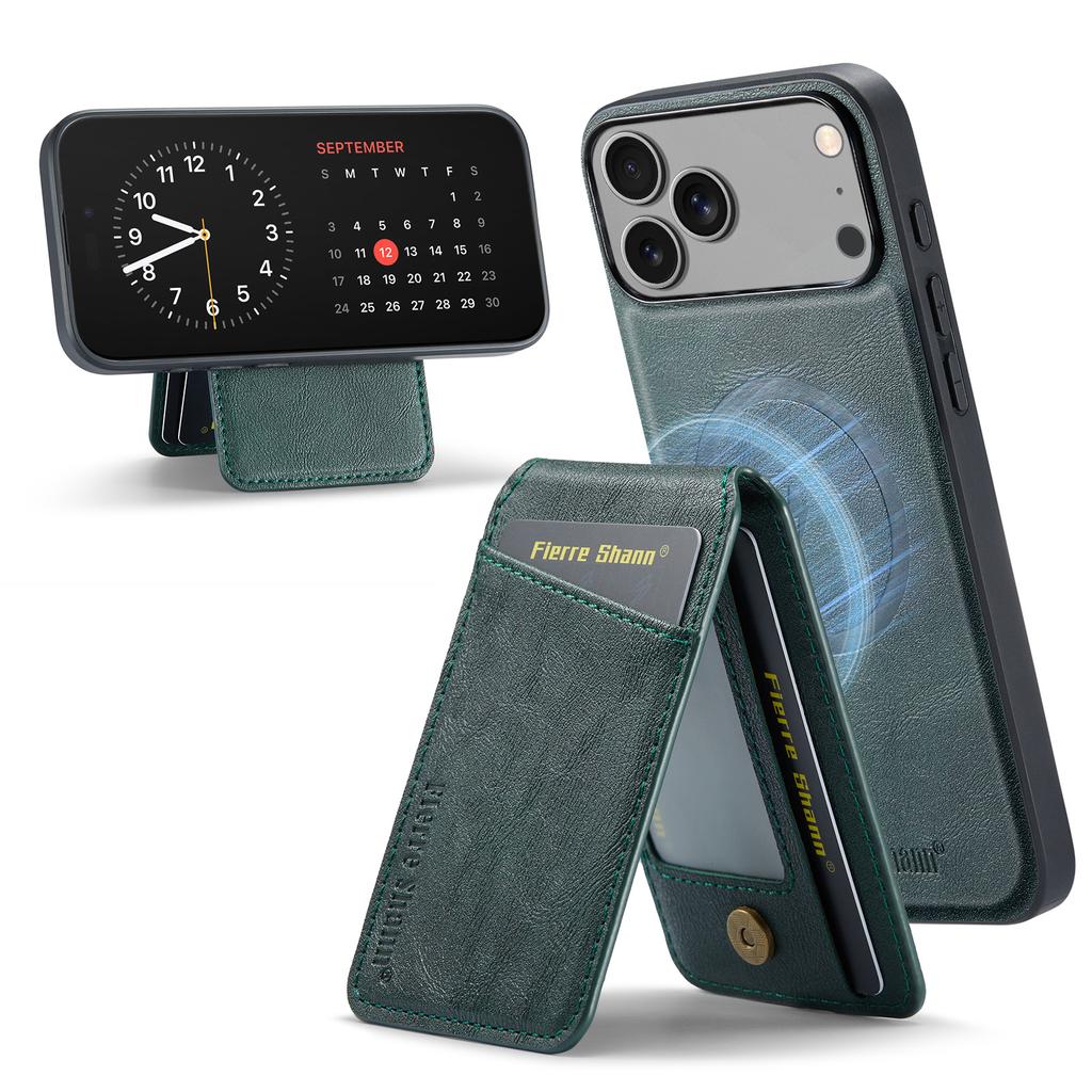 Auto Leather Phone Case for iPhone 17 Pro Max 17air 16e 16 Plus 15 14 13 Pro 12 11 7 8 SE2 Detachable Magnetic Card Holder Cover