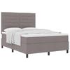 Box Spring Bed with Headboard Taupe 160 X 200 Cm Fabric
