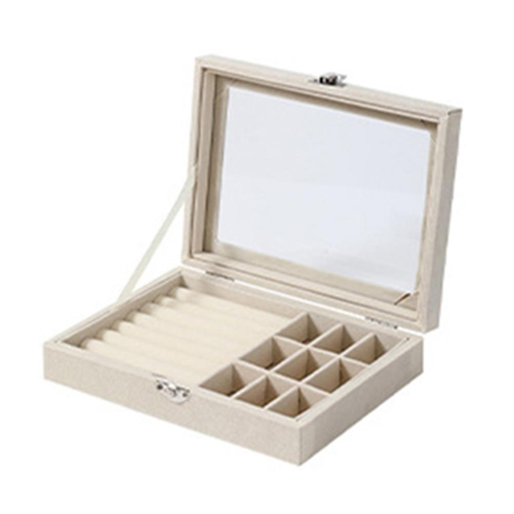 

Шкатулка для драгоценностей с металлическим замком, украшения, портативное мягкое дорожное хранилище бежевый